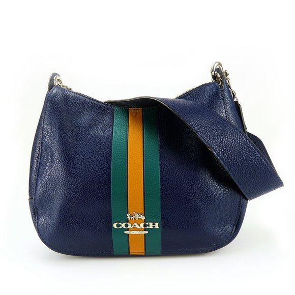 Coach Shoulder Bag F80643 Leather Navy Women's COACH - Picture 1 of 10